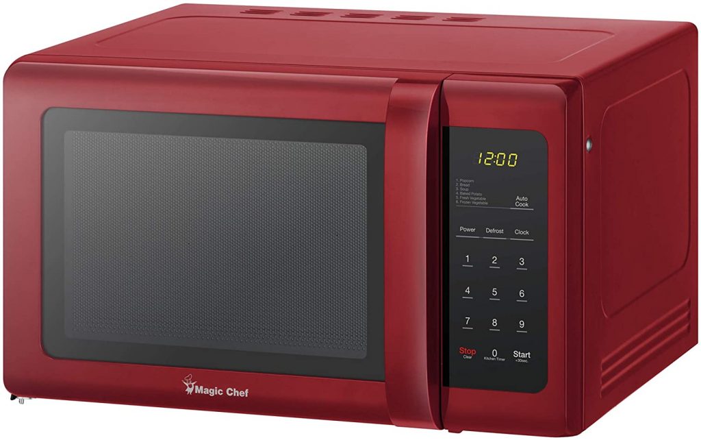 A Red magic Chef Microwave oven 